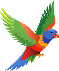 Fototapeta premium Cartoon Style Rainbow Lorikeet Bird Clipart. 