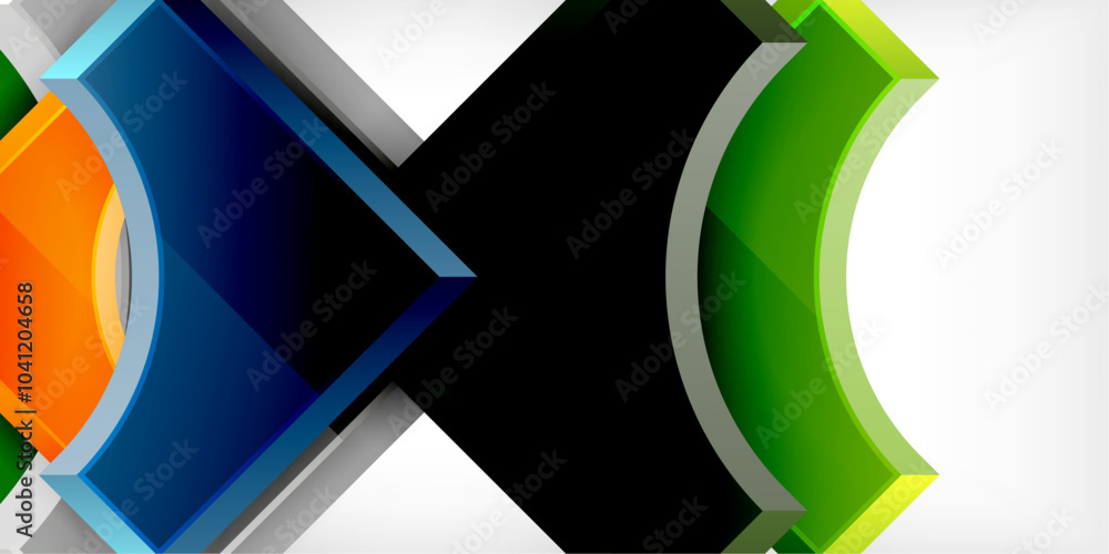 Poster Geometric design abstract background - circles and triangles
