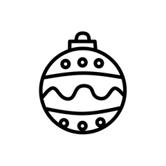 Hanging Light Icon for Christmas and New Year Decoration, Hand Drawn Hanging Round Light, Hanging Light Ball Line Art