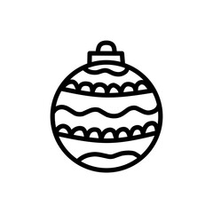 Hanging Light Icon for Christmas and New Year Decoration, Hand Drawn Hanging Round Light, Hanging Light Ball Line Art
