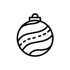 Hanging Light Icon for Christmas and New Year Decoration, Hand Drawn Hanging Round Light, Hanging Light Ball Line Art