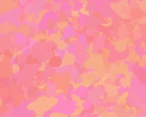 Digital abstract painting with a vibrant blend of pink, peach, and orange color. Consisting of various brushes.