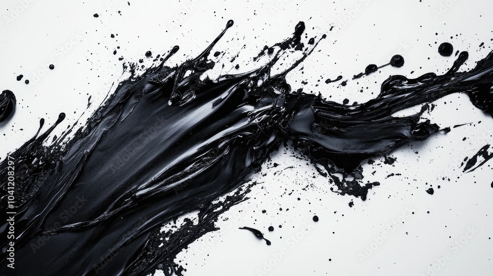 Aufkleber abstract black paint splashes and brush strokes creating a dynamic and artistic stain effect