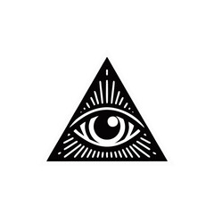 eye triangle logo icon design black white