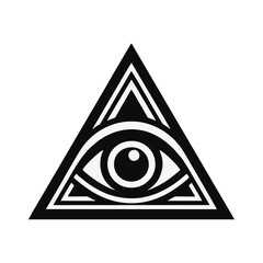 eye triangle logo icon design black white