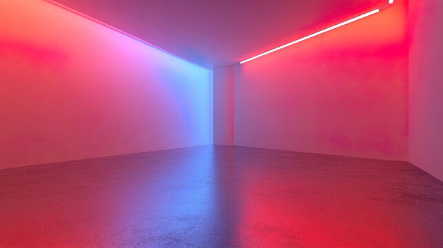 Empty room&nbsp;Abstract neon light fluorescent Neon Lights glow studio background for product presentation