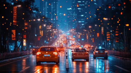 Fototapeta premium Smart cities using contactless payments, streamlining transportation, retail, and public service transactions