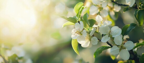 Obraz premium Blooming Aplle Tree In The Garden Selective Focus