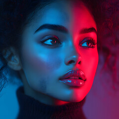 Female Portrait with Magenta Lighting