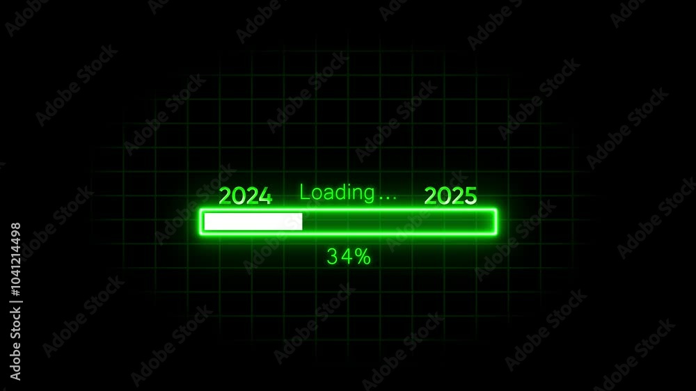 Aufkleber new year 2024 to 2025 loading concept. year change concept. new year 2025 loading bar animation.