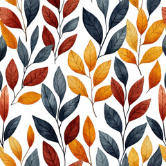 Fototapeta premium Colorful leaves pattern on black background , transparent, Clipart