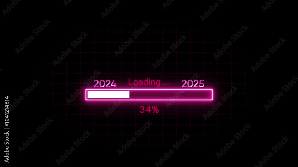 Aufkleber new year 2024 to 2025 loading concept. year change concept. new year 2025 loading bar animation.