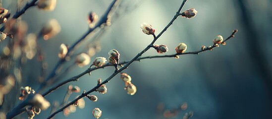 Early Springtime Trees Beginning To Bud