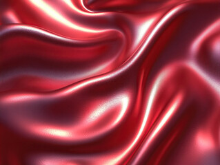 Obraz premium Smooth Red Satin Cloth with Soft Folds and Shimmer