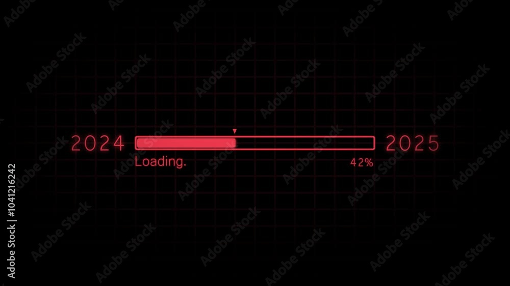 Aufkleber new year 2024 to 2025 loading concept. year change concept. new year 2025 loading bar animation.
