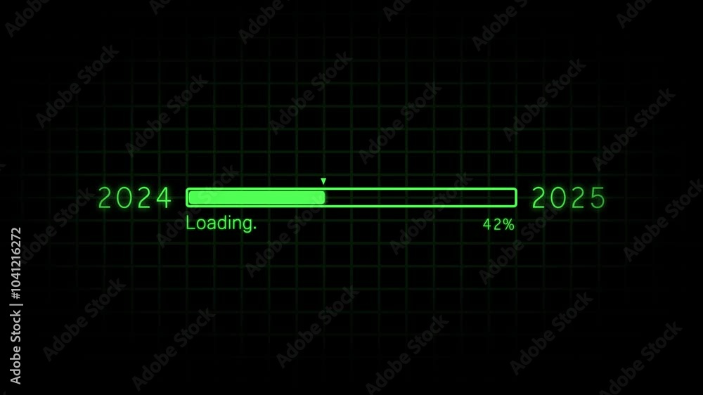 Aufkleber new year 2024 to 2025 loading concept. year change concept. new year 2025 loading bar animation.