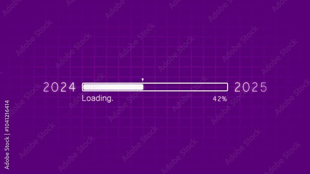Aufkleber new year 2024 to 2025 loading concept. year change concept. new year 2025 loading bar animation.
