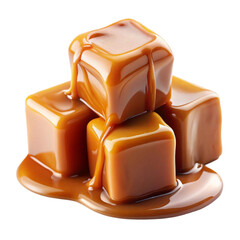Caramel candies Isolated on transparent background