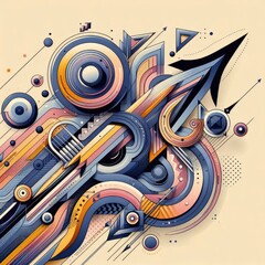 Obraz premium arrow, background, banner, card, poster, template. illustration, avant garde colour