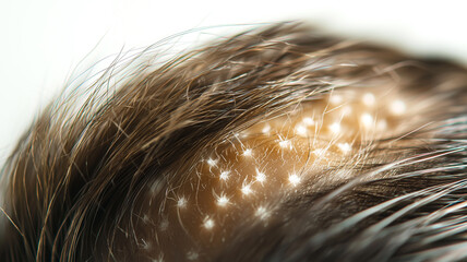 Alopecia Areata Spots on Scalp with Visible Round Hair Loss Patches..