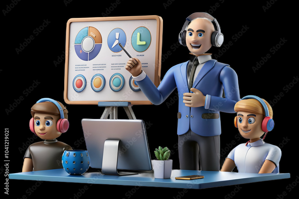 Poster customer service agent training colleagues ai tools concept candid image knowledge sharing session a