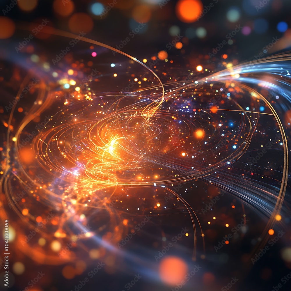 Aufkleber advanced quantum physics concepts visualized in dynamic science background