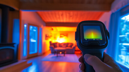 Infrared Thermal Device Analyzing Indoor Air Quality and Heat Patterns in Family Room