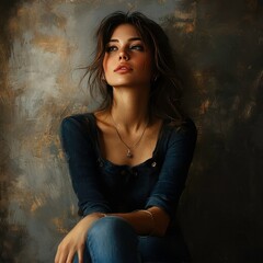 Fototapeta premium Beautiful woman in a casual pose