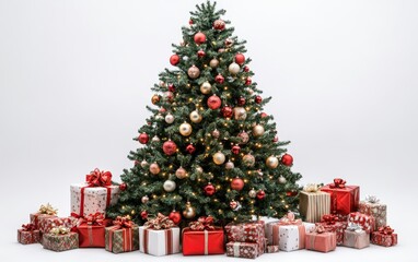 christmass tree with decorations toys and lights 