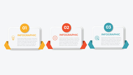 Presentation business infographic template with 3 options. Vector illustration.