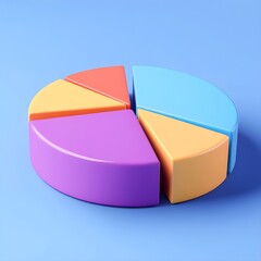 Fototapeta premium Colorful 3D Pie Chart Business Data Visualization Statistics and Analytics Finance Marketing