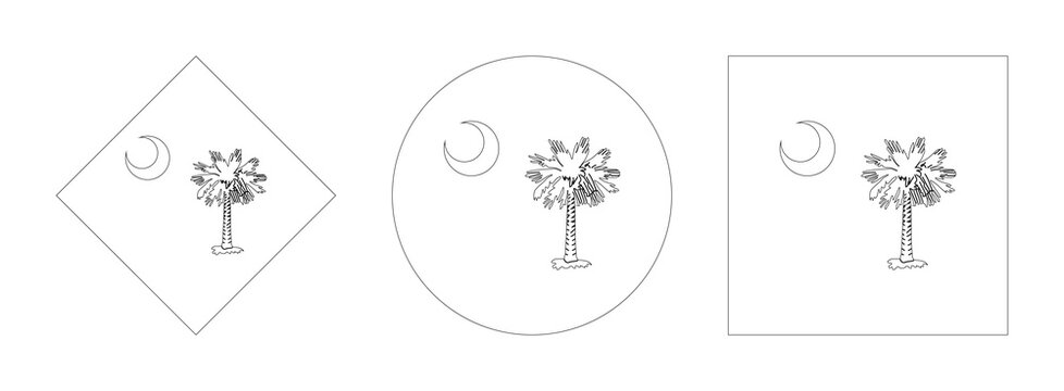 south carolina flag outline set. vector illustration isolated on white background