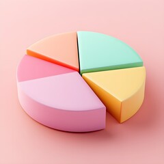 Obraz premium Colorful 3D Pie Chart on Pink Background