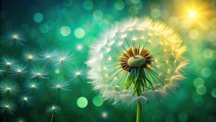 Dandelion Dreams: Captivating Conceptual Photography with Green Background