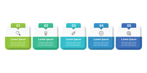 Vector Infographic label design template with icons and 5 options or steps. Can be used for process diagram, presentations, workflow layout, banner, flow chart, info graph.
