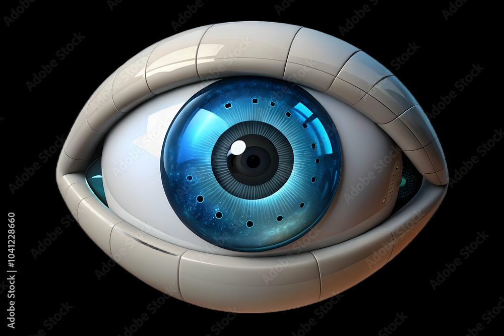 Poster close up human eye reflecting ai chatbot interface macro shot symbolizing human interaction with ai 