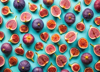 Delicate fig designs set against a soothing pastel background evoke a fresh fruit theme, celebrating healthy living and the joy of natural, vibrant foods.