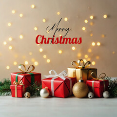 Merry christmas realistic banner design