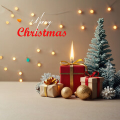 Obraz premium Merry christmas realistic banner design