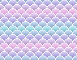 Fish scale pattern print. Marine texture backdrop with gradient. Mermaid seamless background. Reptile skin texture. Cute Vector illustration. Retro sea wrapping paper. © Iryna