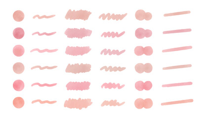  手描きの水彩あしらい ピンク2