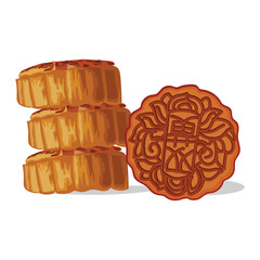 vector of Mooncake for Chinese mid-autumn festival food. 