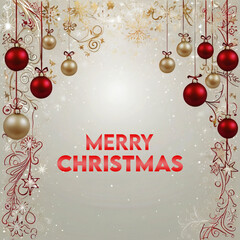 Merry christmas realistic banner design