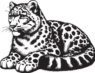 snow leopard vector
