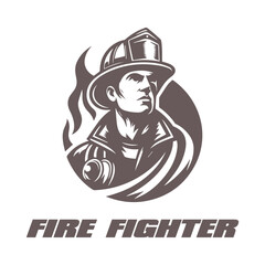 Vector illustration of fireman