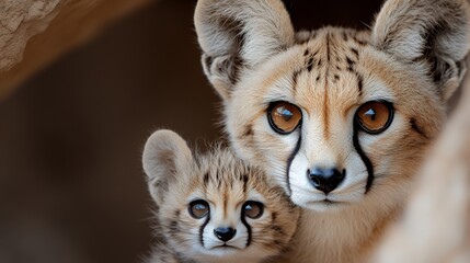 Obraz premium 様々な野生動物の母と子供