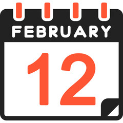 12 February Vector Icon Design