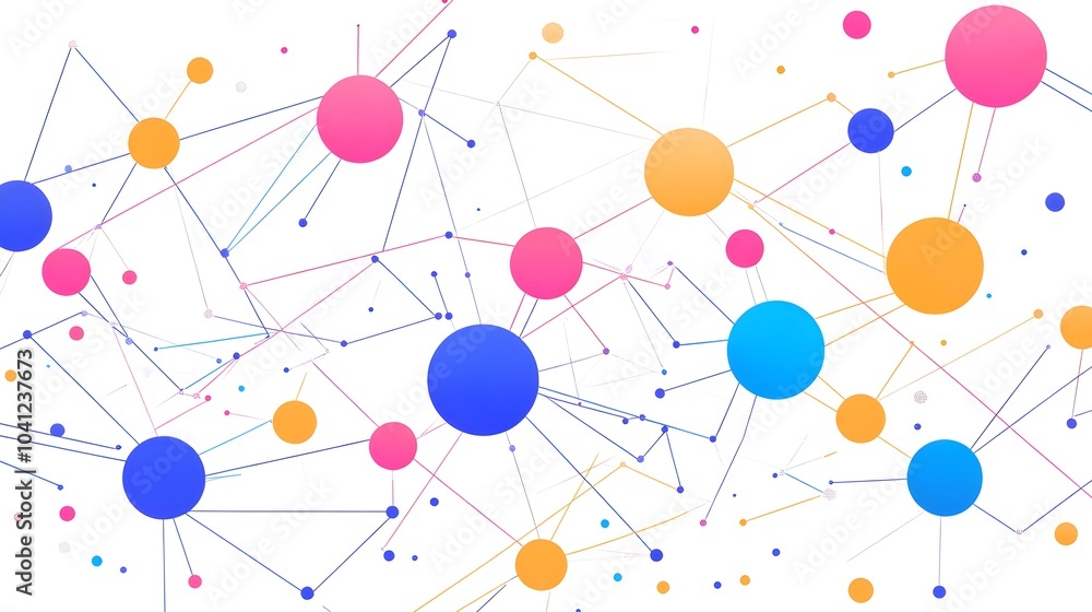Poster abstract network connection dots lines background