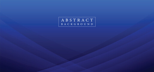 Blue modern abstract wide banner with geometric shapes. Dark blue abstract background. Vector illustration