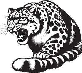 snow leopard vector